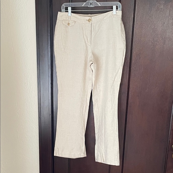 Cream linen pants  LOFT Ann Taylor - Picture 1 of 6